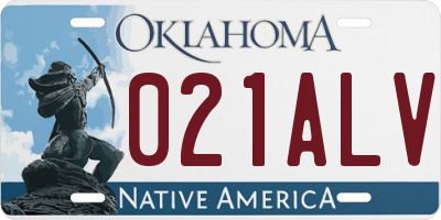 OK license plate 021ALV