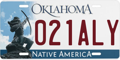 OK license plate 021ALY