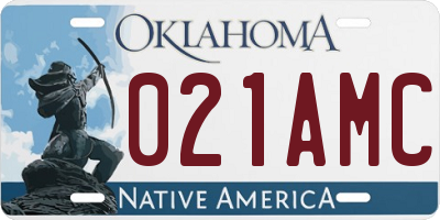 OK license plate 021AMC
