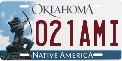 OK license plate 021AMI