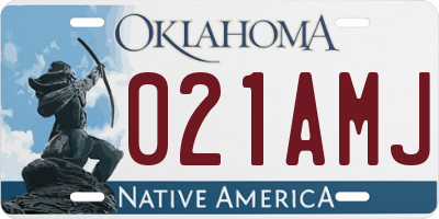 OK license plate 021AMJ