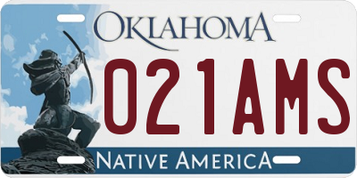 OK license plate 021AMS