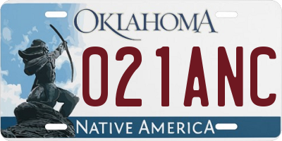 OK license plate 021ANC