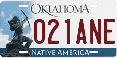 OK license plate 021ANE