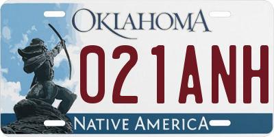 OK license plate 021ANH