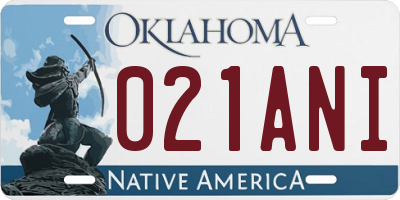 OK license plate 021ANI