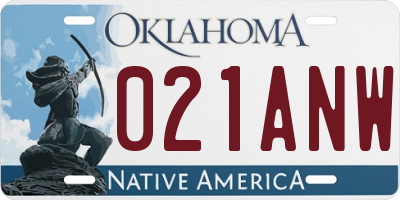 OK license plate 021ANW