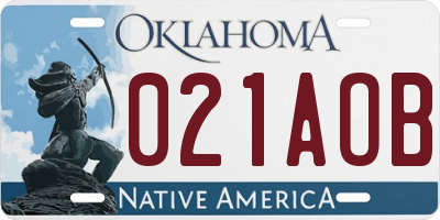 OK license plate 021AOB