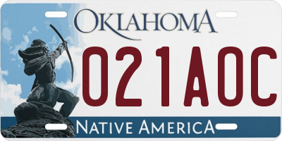 OK license plate 021AOC