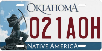 OK license plate 021AOH