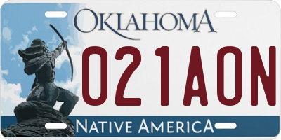 OK license plate 021AON