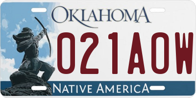 OK license plate 021AOW