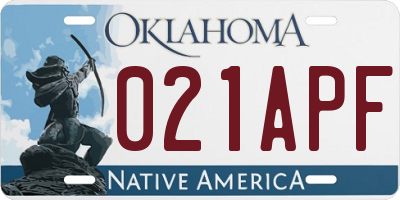 OK license plate 021APF