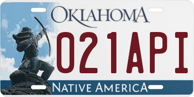 OK license plate 021API