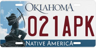 OK license plate 021APK