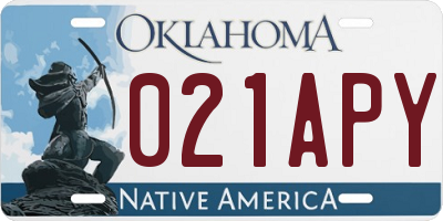 OK license plate 021APY