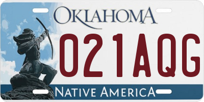 OK license plate 021AQG