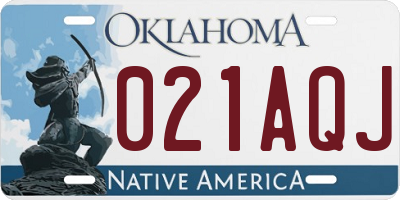 OK license plate 021AQJ