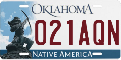 OK license plate 021AQN