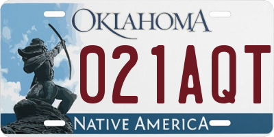 OK license plate 021AQT