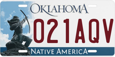 OK license plate 021AQV