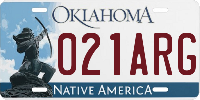 OK license plate 021ARG