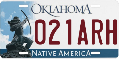 OK license plate 021ARH