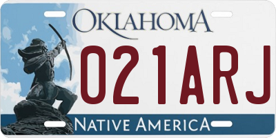 OK license plate 021ARJ