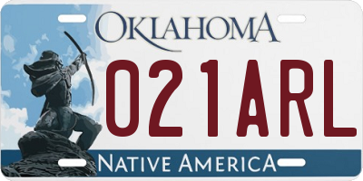 OK license plate 021ARL