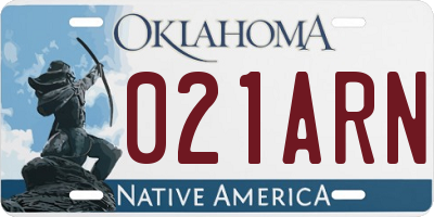 OK license plate 021ARN