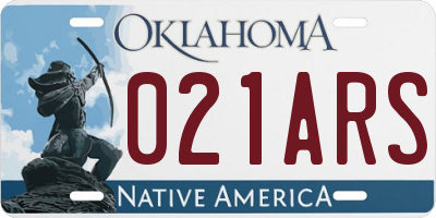 OK license plate 021ARS