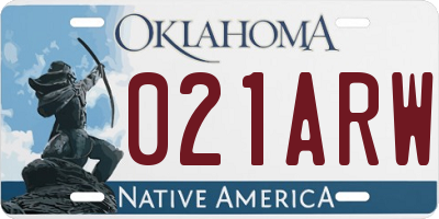 OK license plate 021ARW