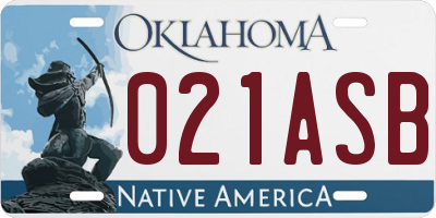 OK license plate 021ASB