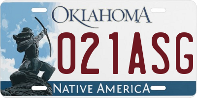 OK license plate 021ASG