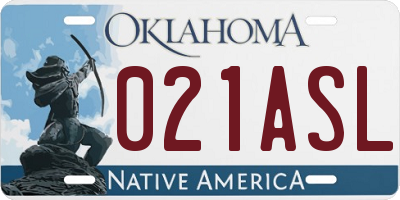 OK license plate 021ASL