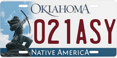 OK license plate 021ASY