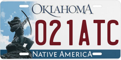 OK license plate 021ATC