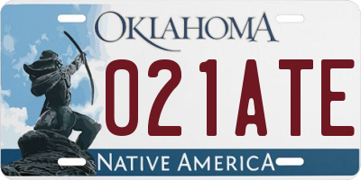 OK license plate 021ATE