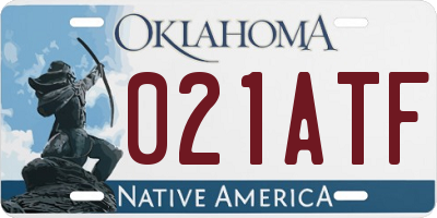 OK license plate 021ATF