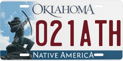 OK license plate 021ATH