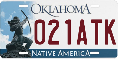 OK license plate 021ATK