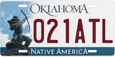 OK license plate 021ATL