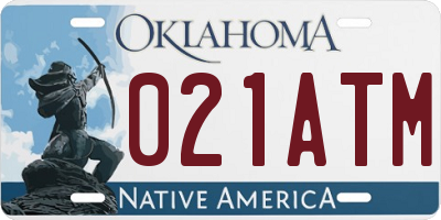 OK license plate 021ATM