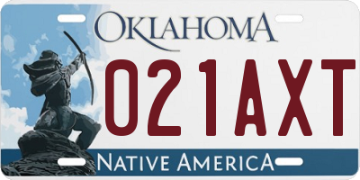 OK license plate 021AXT