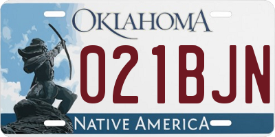 OK license plate 021BJN
