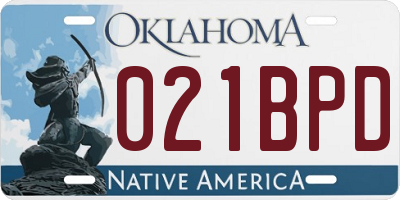 OK license plate 021BPD