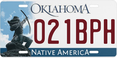 OK license plate 021BPH