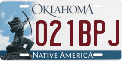 OK license plate 021BPJ