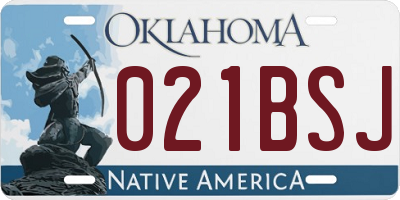 OK license plate 021BSJ