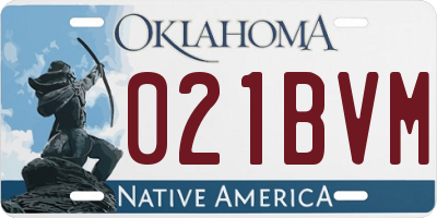 OK license plate 021BVM